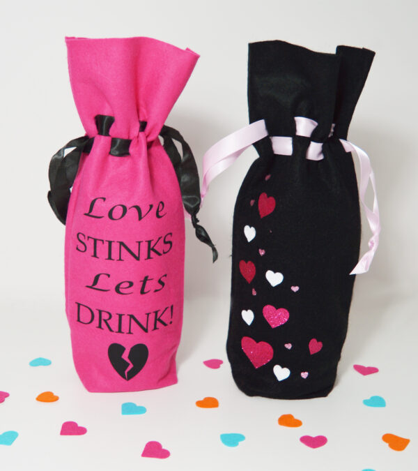 Hearts Bottle Bags Set of 2